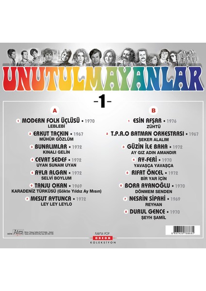 Unutulmayanlar 1 - Plak