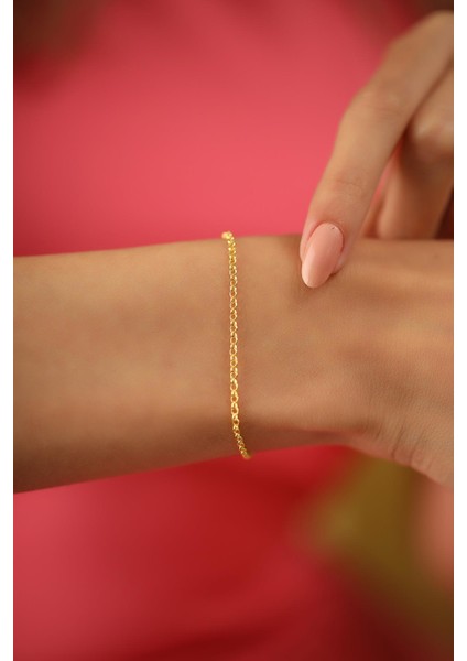 Halat Model Altın Kaplama Gümüş İtalyan Bileklik