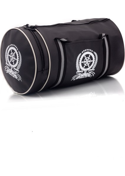 Siyah Suni Deri Silindir Omuz ve El Seyahat Çantası