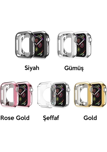 Apple iWatch Uyumlu 4-5 40 mm 360 Koruma Ultra Slim Silikon Kılıf AL-32616 fiyatları