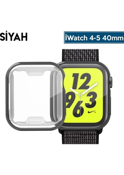 Apple iWatch Uyumlu 4-5 40 mm 360 Koruma Ultra Slim Silikon Kılıf AL-32616 modelleri