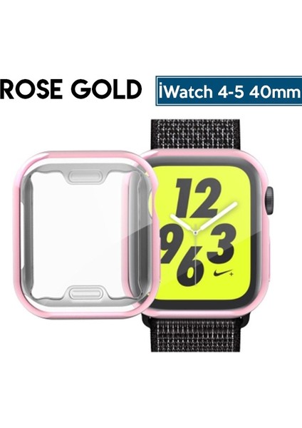 Apple iWatch Uyumlu 4-5 40 mm 360 Koruma Ultra Slim Silikon Kılıf AL-32616 fiyatları