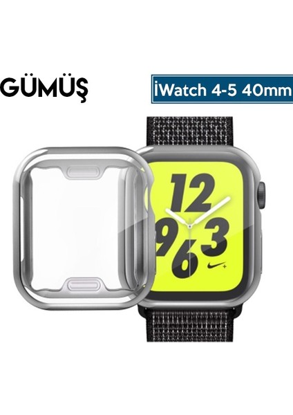 Apple iWatch Uyumlu 4-5 40 mm 360 Koruma Ultra Slim Silikon Kılıf AL-32616 fiyatları
