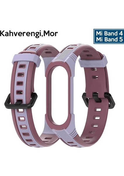 Mijobs Xiaomi Mi Band 5-4 Çift Renk Kayış Kordon AL-32643