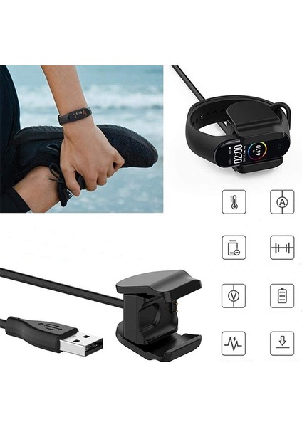 Xiaomi Mi Band 5 Klipsli USB Şarj Kablosu 30CM AL-33243 modelleri