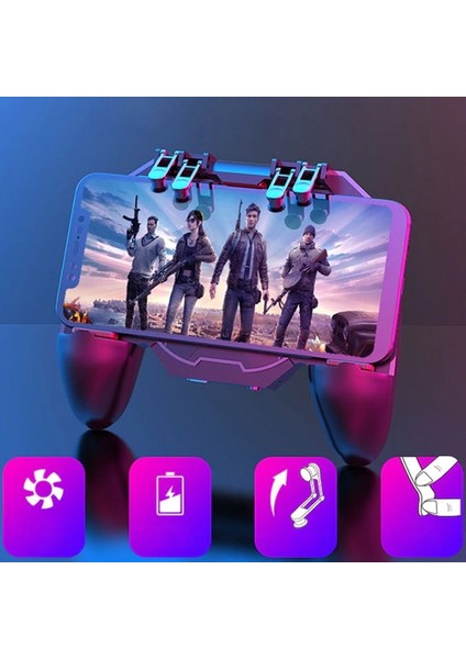 Memo AK88 Altı Parmak Pubg Game Controller Gamepad Fanlı 1200MAH AL-33255