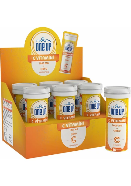 One Up  C Vitamini + Çinko 10 Efervesan Tablet Portakal 6'lı