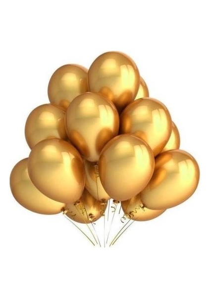 50 Adet Krom Balon Metalik Balon Gold 12 Inç