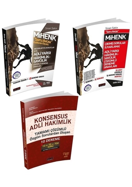 Adli Hakimlik 3'lü Deneme Seti - Mihenk Özgün - Mihenk Çıkmış - Konsensus