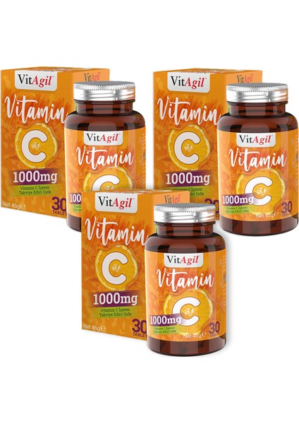 Vitagil Vitamin C 1000 Mg 30 Tablet x 3 Adet