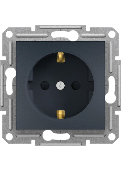 Schneider Asfora Plus- Çocuk Korumalı Topraklı Priz, Çerçevesiz, Antrasit EPH2900271