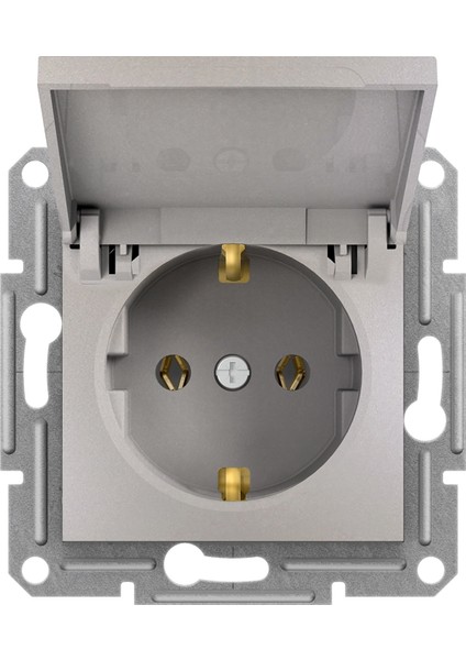 Schneider Asfora Plus- Kapaklı Topraklı Priz, Çerçevesiz, Bronz EPH3100169