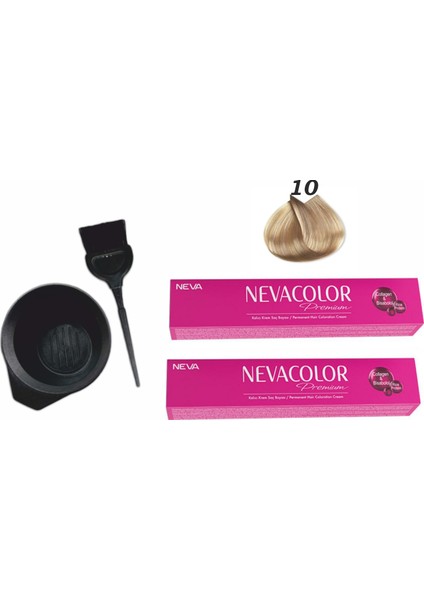 Color Tüp Boya 10 Platin 50 ml x 2'li + Boyama Seti