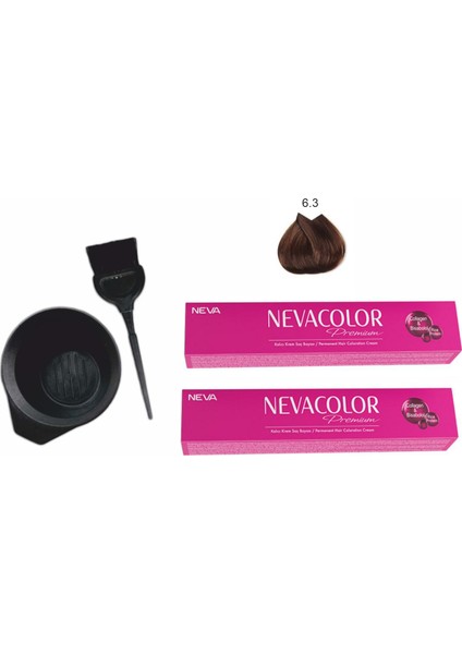 Color Tüp Boya 6.3 Fındık Kabuğu 50 ml x 2'li + Boyama Seti