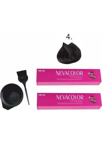 Color Tüp Boya 4 Kahve 50 ml x 2'li + Boyama Seti