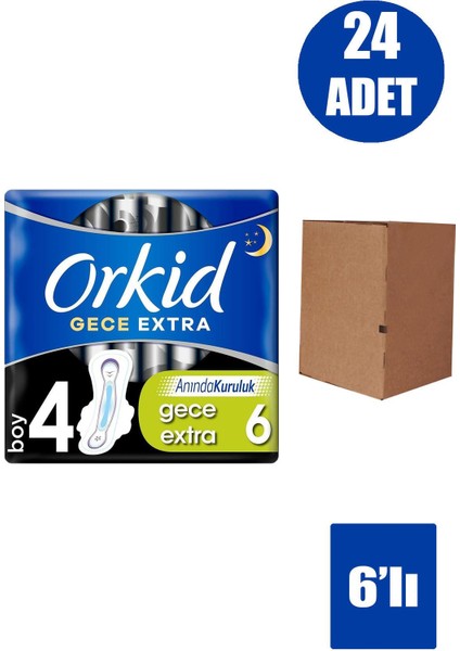 Ultra Extra Gece Extra Hijyenik Ped 6'lı x 24 Adet