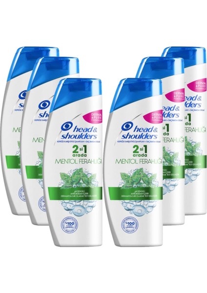 Head & Shoulders 2'si 1 Arada Mentol Ferahlığı Şampuan 350 ml x 6 Adet