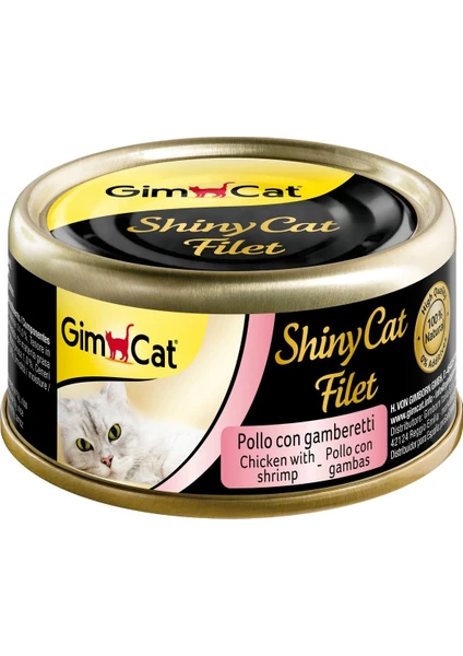 Shinycat Fileto Tavuk Karidesli Konserve Kedi Maması 70 gr