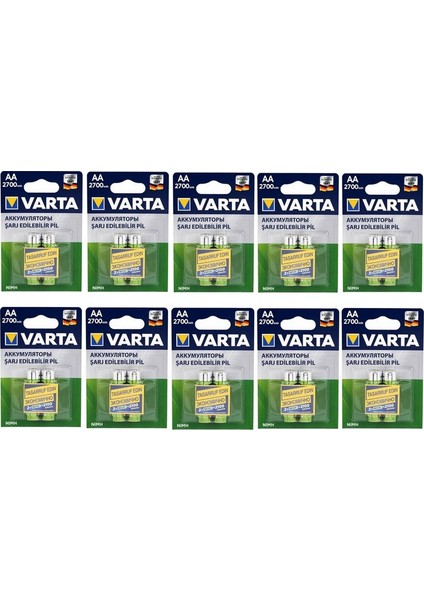 2700 Mah Aa Şarj Edilebilir Pil 20 Adet
