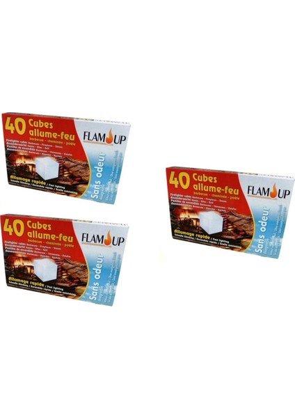 Teknolojik Beyaz Çıra Mangal Şömine Tutuşturucu 40'lı x 3 Adet