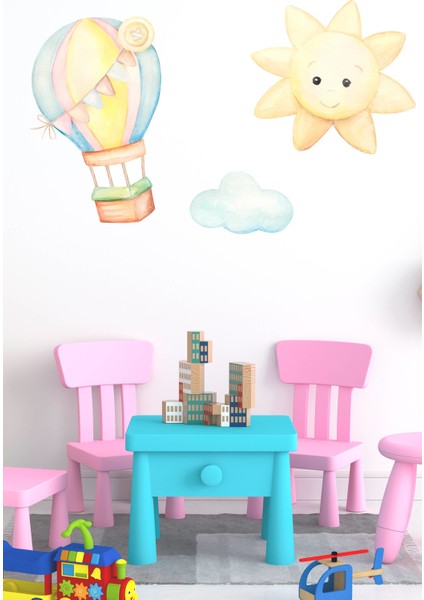 Sevimli Uçan Balon Bulut ve Yıldız 3'lü Sticker Seti fiyatları