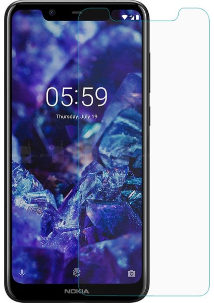 Nokia 5.1 Plus Temperli Ekran Koruyucu Kırılmaz Cam Şeffaf