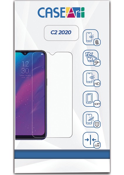 Realme C2 2020 Temperli Ekran Koruyucu Kırılmaz Cam Şeffaf