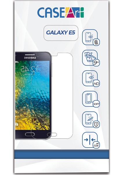 Samsung Galaxy E5 Temperli Ekran Koruyucu Kırılmaz Cam Şeffaf