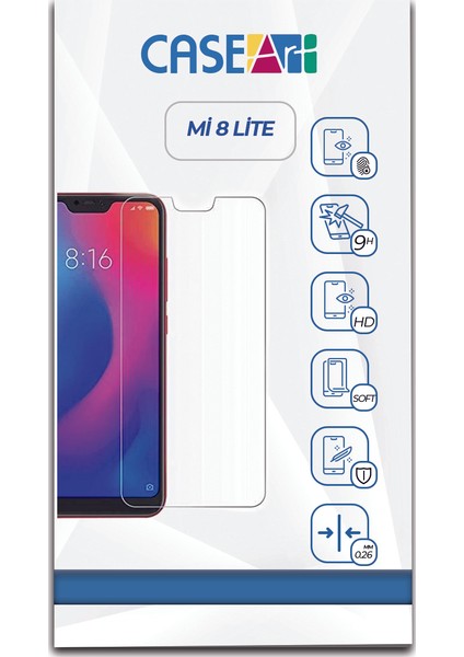 Xiaomi Mi 8 Lite Temperli Ekran Koruyucu Kırılmaz Cam Şeffaf