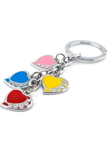 Renkli Mini Kalpler Parlak Taşlı Metal Anahtarlık KC846 fiyatları