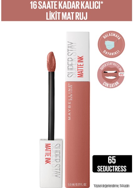 Super Stay Matte Ink Unnude Likit Mat Ruj - 65 Seductress - Nude 5 ml