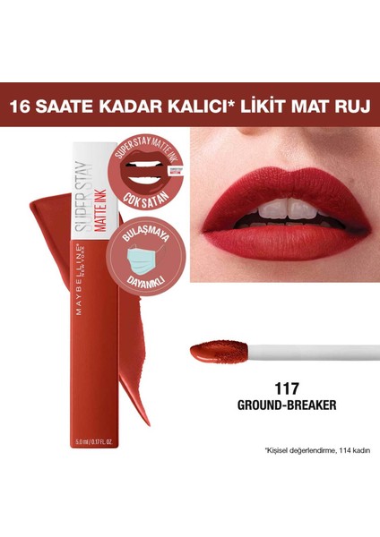 Super Stay Matte Ink City Likit Mat Ruj - 117 Ground-Breaker - Kahverengi