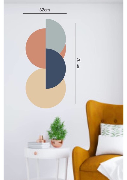 Pastel Geometrik Şekilli Duvar Sticker modelleri