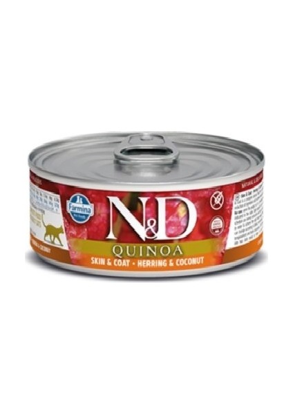 Quinoa Skin&coat Ringa Balığı Hindistan Cevizi Kedi Konservesi 80 gr