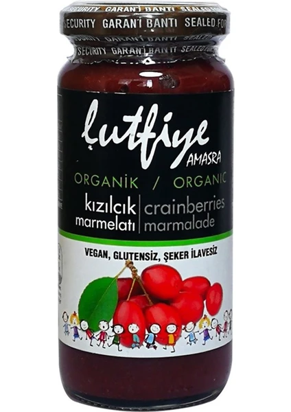 Lutfiye Organik Kızılcık Marmelatı 280 gr