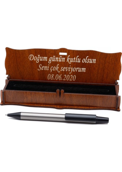 İsme Özel Ahşap Kutulu Tükenmez Kalem