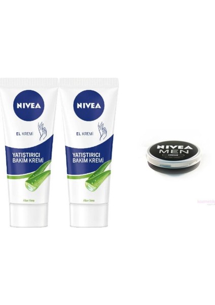 Yatıştırıcı Bakım Kremi Aloe Veralı 2x75 ml + Nivea Men Krem 30 ml