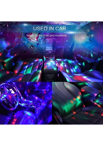 Unıversal Disko Topu Sese Duyarlı Rgb USB Girişli Disco Topu Iç Aydınlatma
