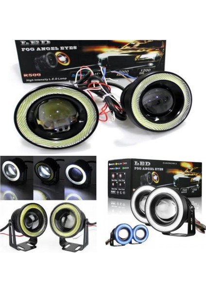 Carub Angellı Sis Lamba Çakarlı-Mercekli Angel 12V Cob 76 mm Beyaz Renk