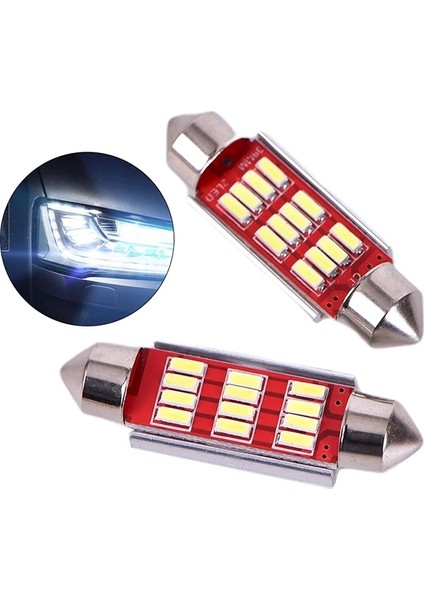Oto Tavan LED 2 Adet Plaka LED Iç Ortam Aydınlatma Soğutmalı LED Ampul 39mm