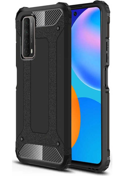 - Huawei P Smart 2021 - Kılıf Çift Katman Zırh Tank Crash Military Kapak - Siyah - T15818