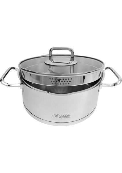 Vento Prestige 2 Parça 24X12CM Süzgeçli Kapak Paslanmaz Çelik Tencere modelleri