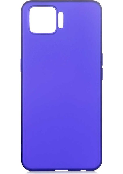 Oppo A73 Kılıf Mat Premium Silikon Kılıf + Cam Ekran Koruyucu Saks Mavi