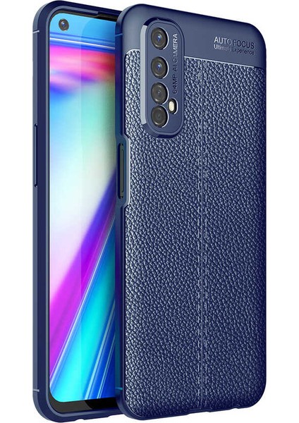 - Realme 7 - Kılıf Auto Focus Karbon Niss Silikon Kapak - Lacivert - T15542