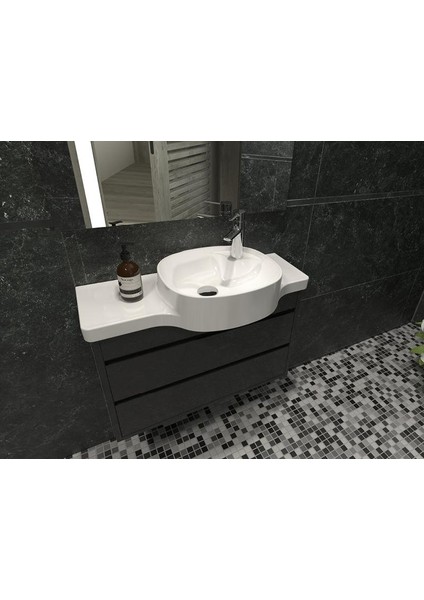 Seramik Harmony 80 cm Etejerli Lavabo