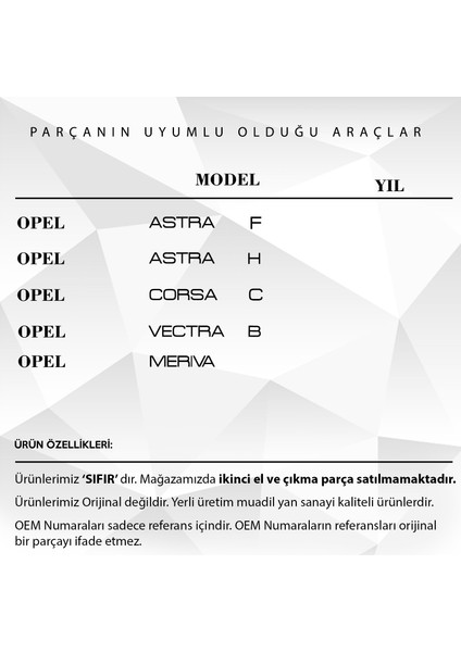 Opel Astra F-H,corsa C,vectra B, Meriva Için Fren Pedal Lastiği