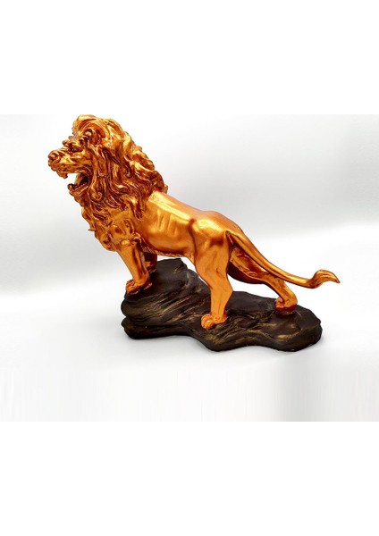 Bun Design Bronz Kaplı Aslan Biblo