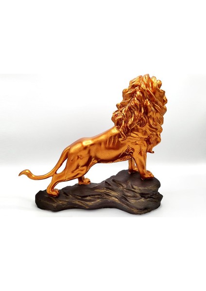 Bun Design Bronz Kaplı Aslan Biblo