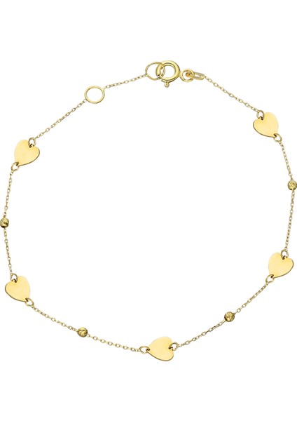 Altın Dorika Kalp Bileklik