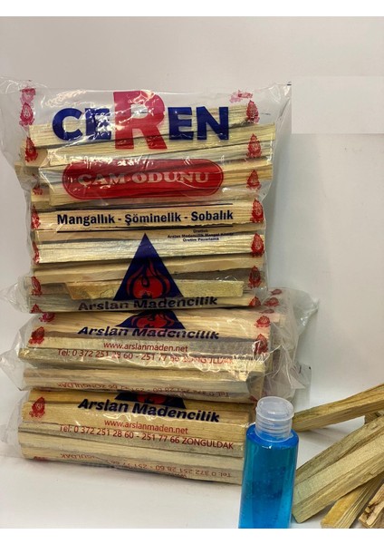 Tutuşturmalık Mangal,şömine, Semaver Çam Odunu 3lü Paket Jel